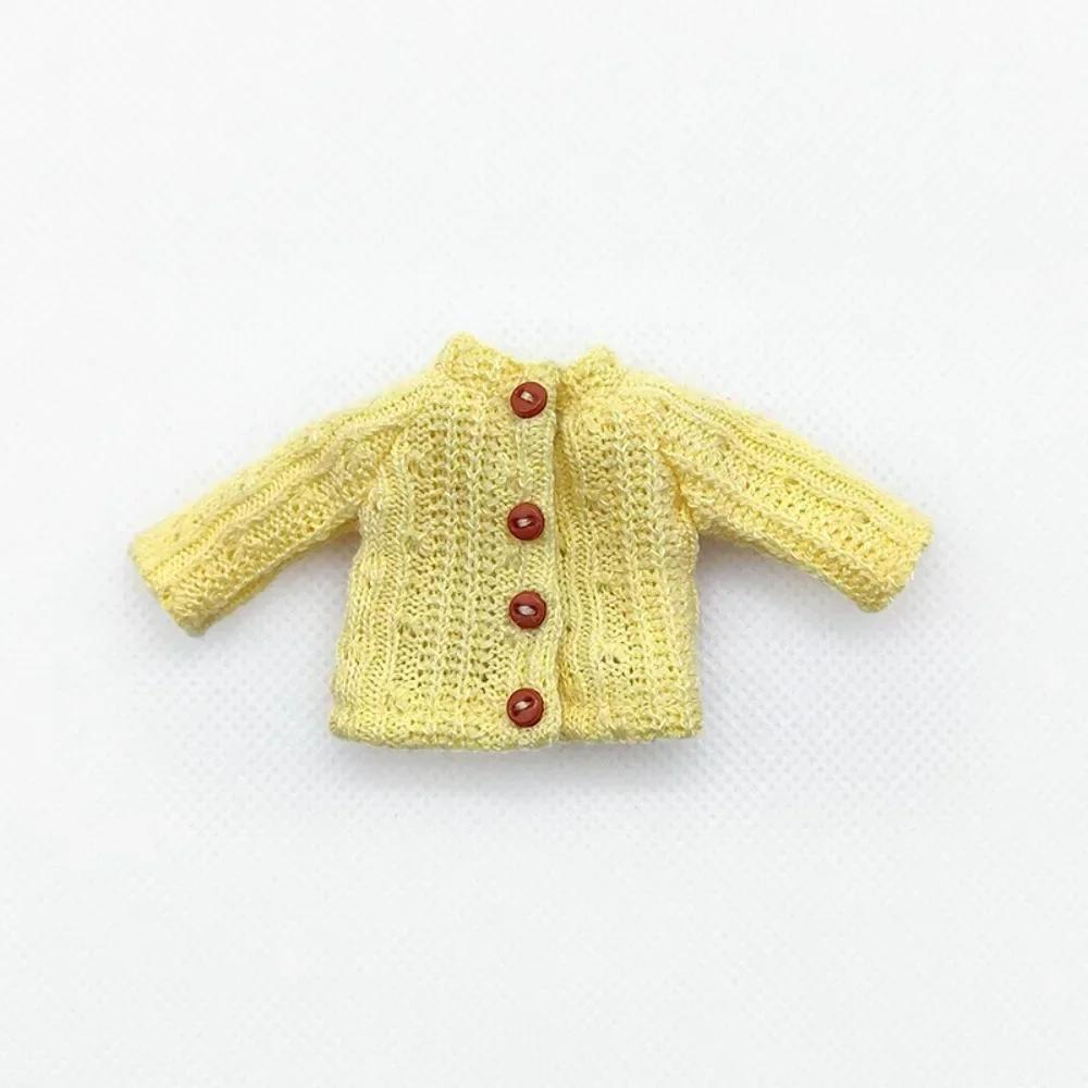 Handmade Doll Knitted Sweater Cardigans Multicolored Mini Casual Clothes Kids DIY Gift Toys for 1/11 1/12 Dolls For OB11 Dolls