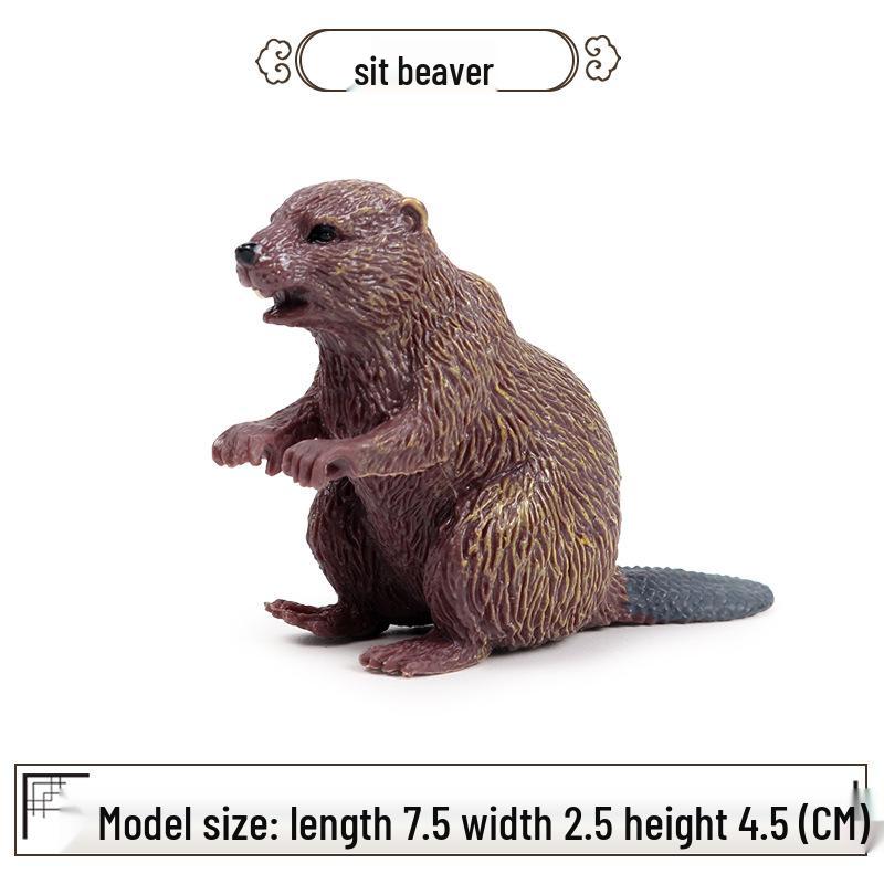 Realistic Wildlife Model Toys: Anteater, Badger, Beaver, Fox, Mink - Plastic Figurines for Children.
