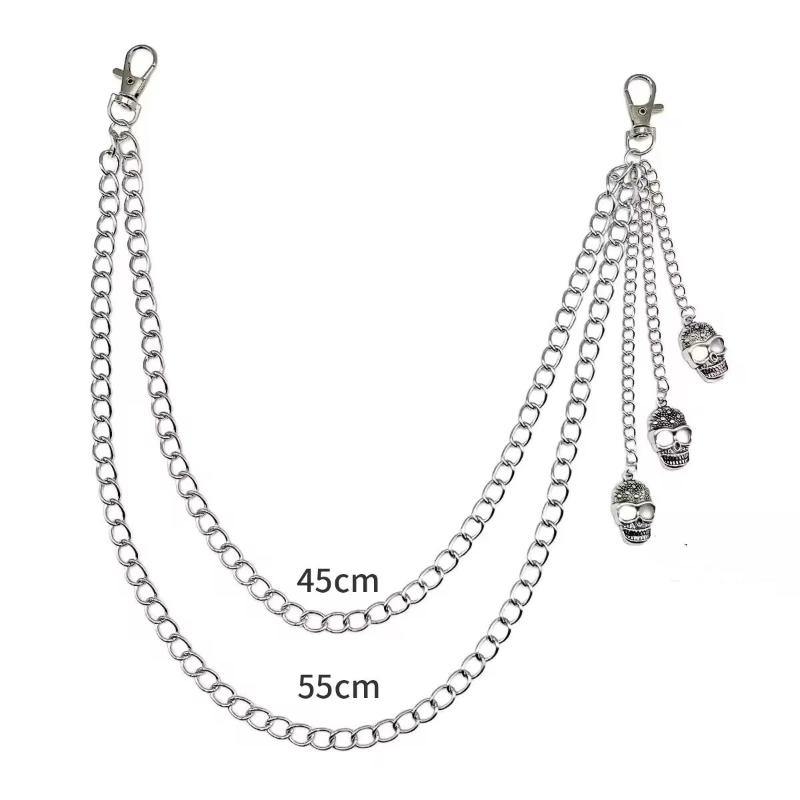Punk Pants Chain Gothic Skull Decorative Waist Keychain Premium Hip-hop Jewelry for Men Women Holiday Gifts