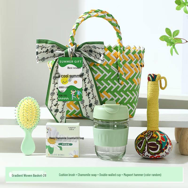 Practical Gift Set with Glass Cup, Massager, Soap & Comb