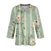Women's Fashion Casual Button-up Seven-quarter Sleeve Floral Print Lapel Top