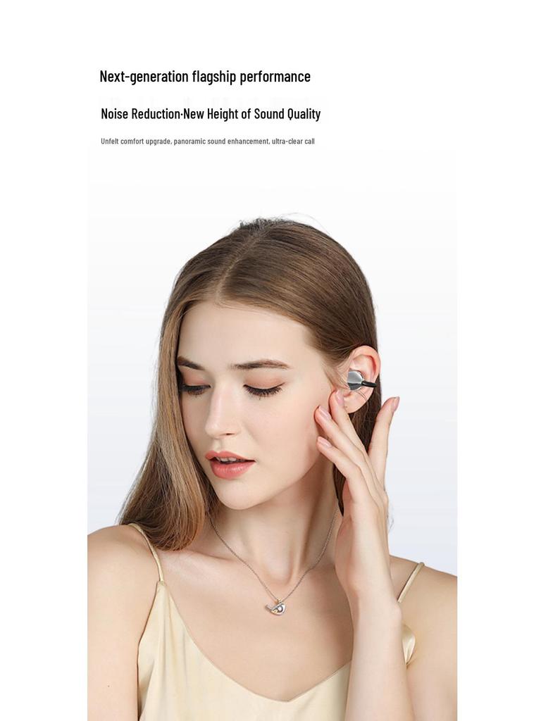 M91 Bone Conduction Open-Ear Bluetooth Headphones, Clip-On, Digital Display, Long Battery Life, Compatible with Huawei, 2025 Model.