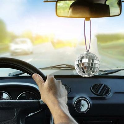 Disco Balls Car Rearview Mirror Pendant Durable Globe Ball Rhinestone Pendant for Car Party or Dj Lighting Effects