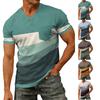 Men's Casual V-Neck Raglan Short-Sleeve Top