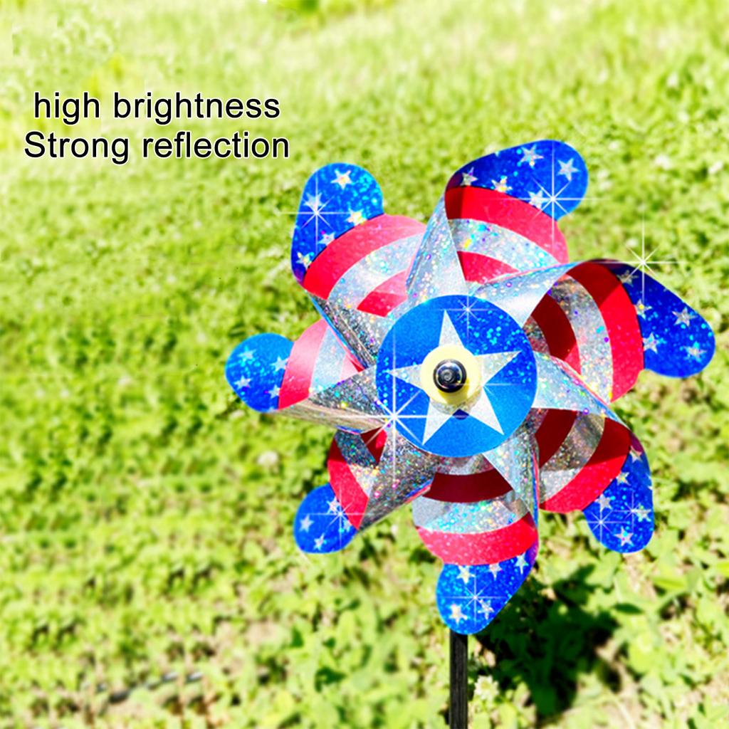 Silver Bird Repelling Windmill Color 7 Pieces of Windmill Balcony Farm Decoration Windmill