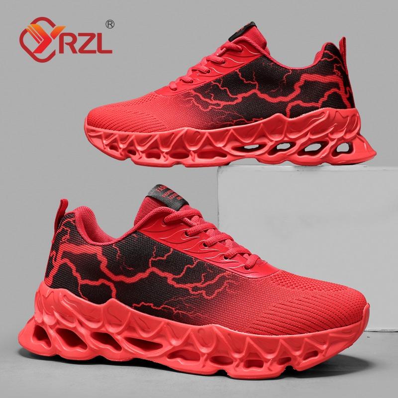 

Sneakers Men Mesh Breathable Running Sport Shoes Lightweight Soft Thick Sole Big Size 46 Athletic Sneakers Man Shoes 46 червоний