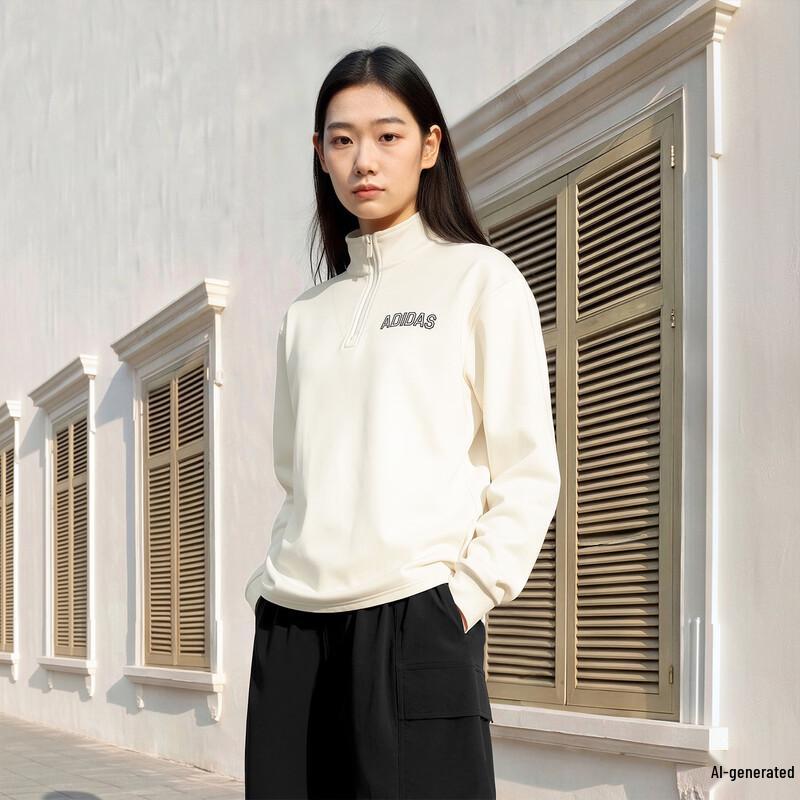 Adidas Unisex Soft Knit Loose Half-Zip Pullover Sweatshirt