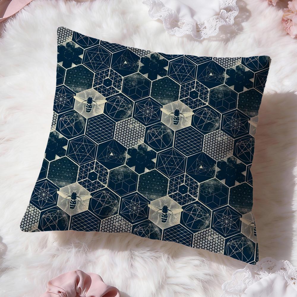 Honeycomb Texture Cushion Cover Premium Comfort Reversible Pillow Cove Two in One Design for Any Room  Car Interior