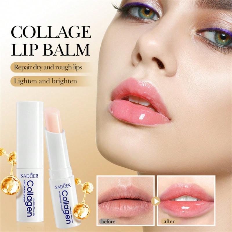 1Pc Hydrating Collagen Lip Balm Antichapped Moisturizing Formula with Hyaluronic Acid Gentle Enough for All Skin Types