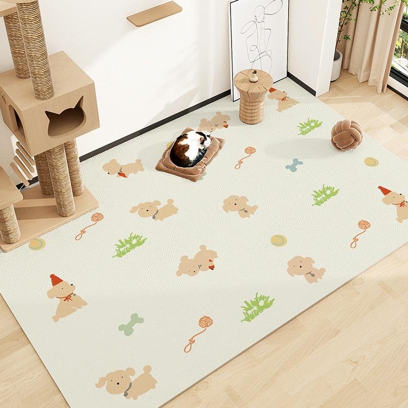 Pet Floor Mat PVC Leather Waterproof Carpet Dog Fence Rug Scratch-resistant Bite-resistant Mats Wipeable Easy To Clean Carpets