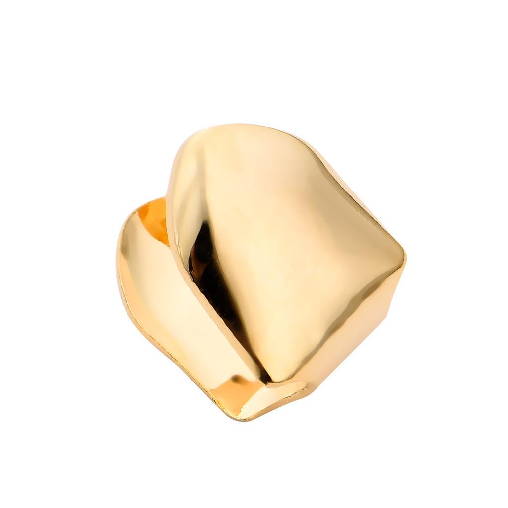 European Hip Hop Grillz - Versatile Single Gold Tooth Halloween Real Gold Electroplated Teeth Accessory.