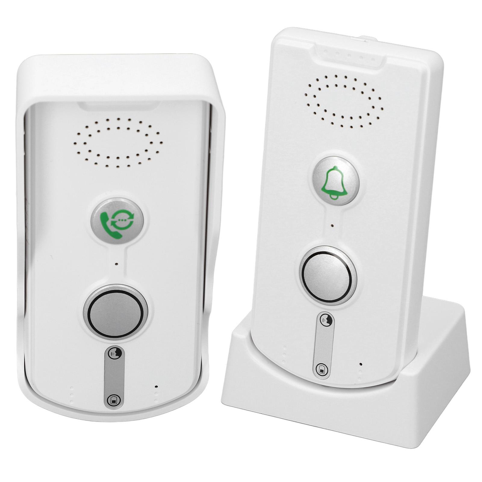 

Беспроводной домофон-звонок 2-сторонняя связь Дальний радиус действия 38 мелодий Регулируемая громкость Комплект домофона для дома Белый белый