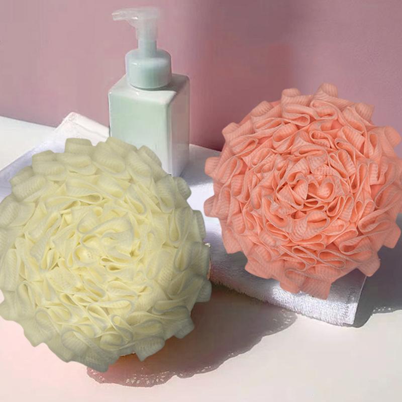 2-In-1 Bath Ball Towel Loofah With Drawstring Closure For Soap Soft Exfoliating Mesh Shower Sponge Skin Care Bathing Tool