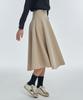 Manavis Seven Flare Spandex Long Skirt [Beige]