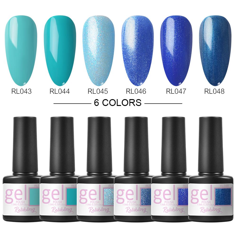 Set de lac de unghii cu gel de 6 buc 7 ml Lac de gel UV LED Lac semi-permanent pentru unghii