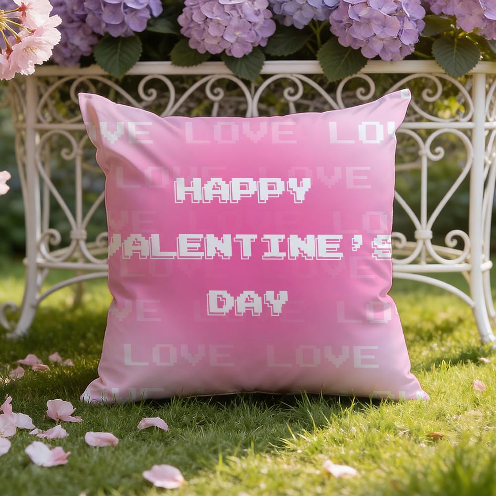 Cute Valentine's Day Cushion Cover Home & Car Dual-Scene Pillow Cover: Reversible for Premium Comfort