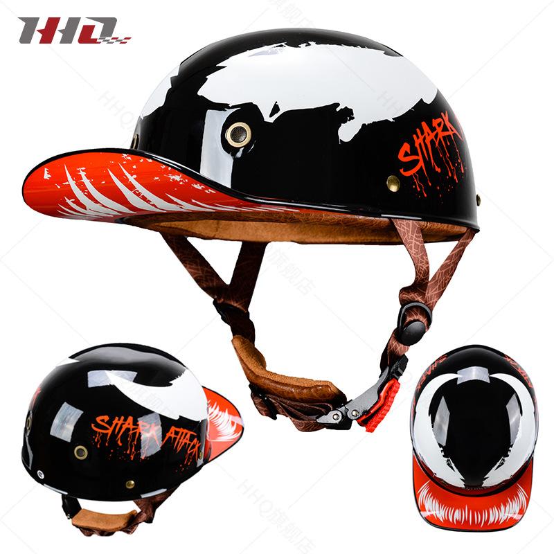 Motorcycle Helmet Half Helmet Summer Men's and Women's Vintage Harley Electric Motor Car Baseball Cap and Helmet