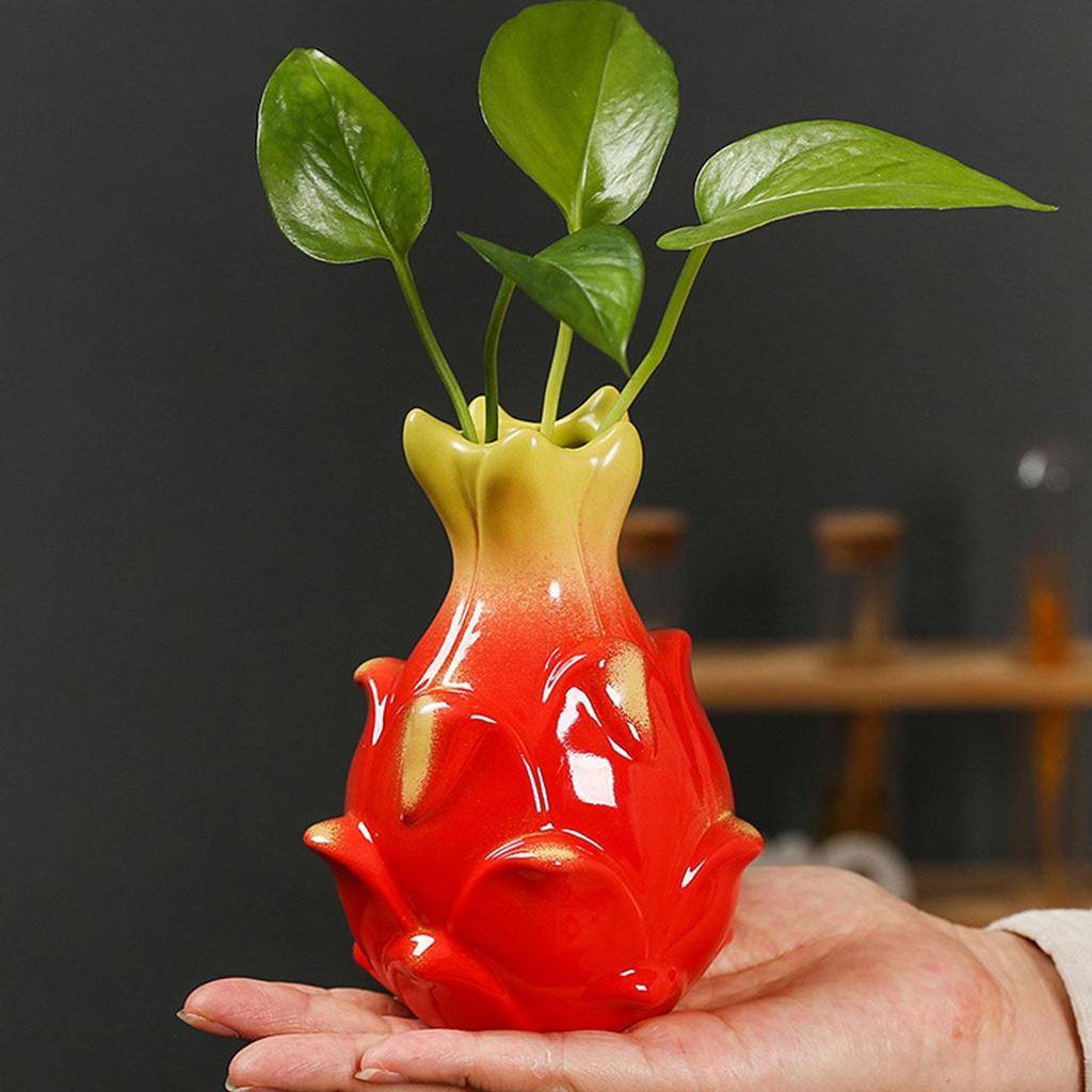 Creative Ceramic Vase Fruit Shaped Flower Vase Hydroponics Hydroponics Office Desktop Ornaments Home Garden Decor