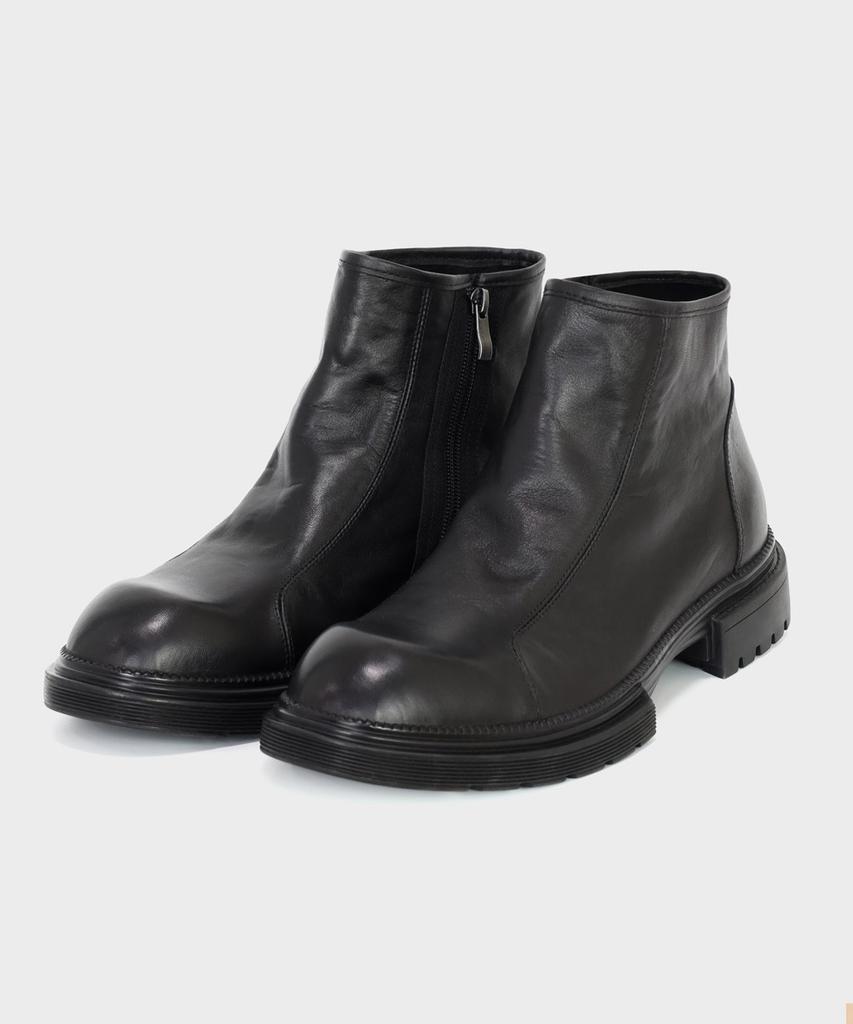 Miamiproject Mono28 Fluffy Top-Grain Cowhide Rugged Vintage Chelsea Boots Black