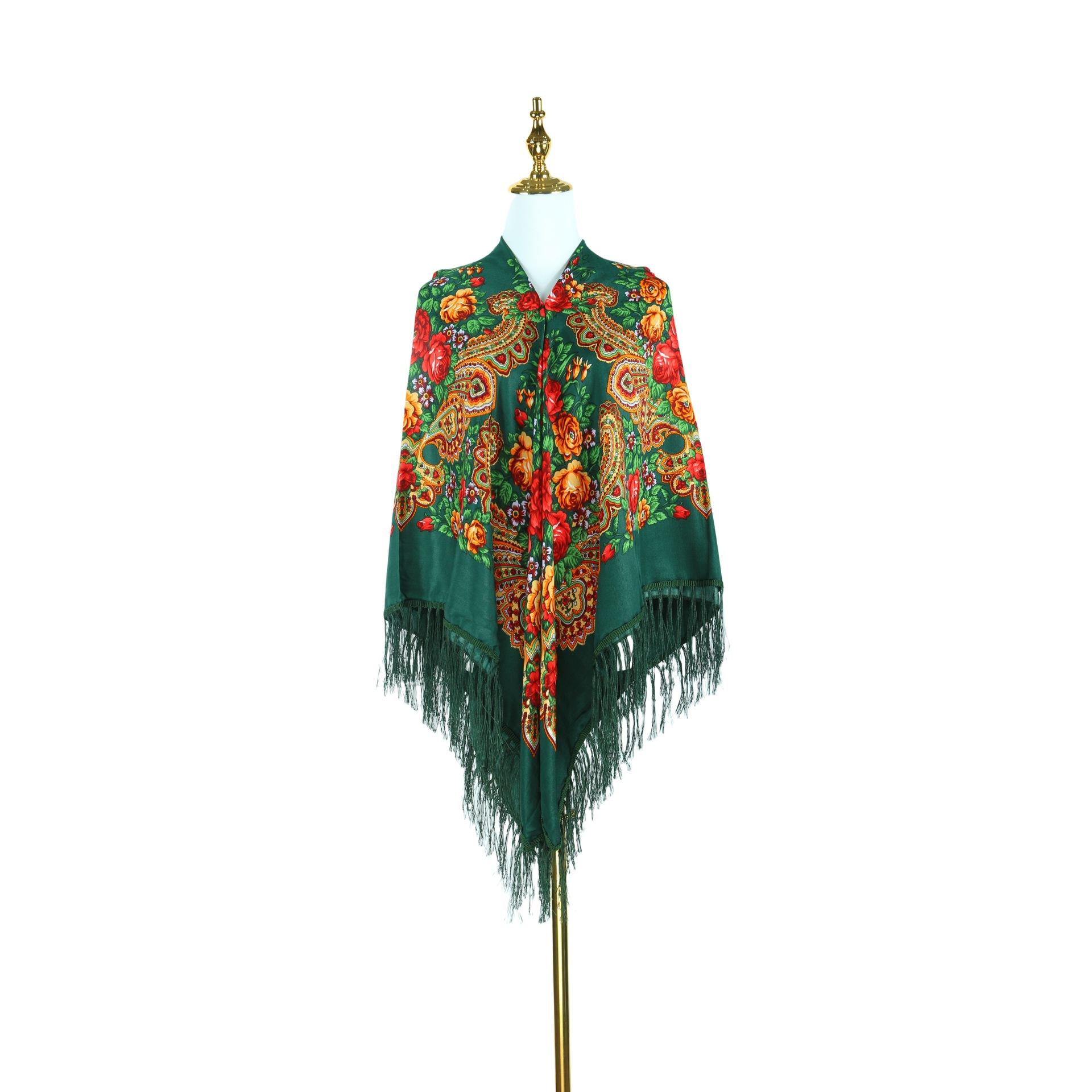 Ethnic Style Square Scarf Large Size 160 Shawl Warm And Versatile Circumference