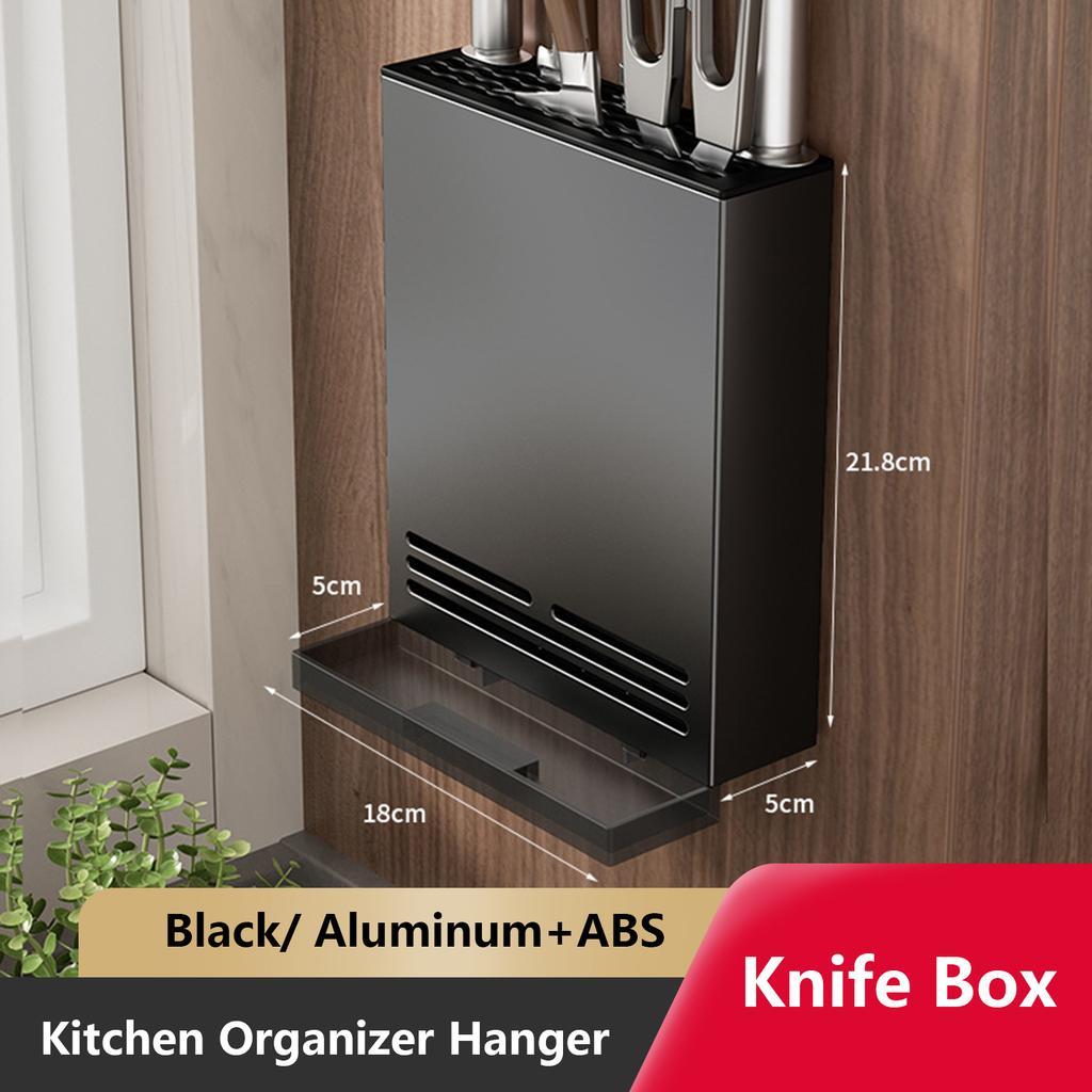 Kitchen Storage Knives Holder Wall Mounted Organizer Spoon and Chopsticks Rest Hanging Organizers Aluminium