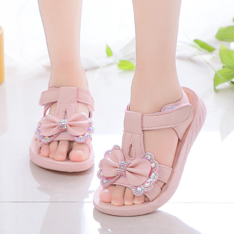 Mädchen Sandalen atmungsaktiv neu Mädchen Mittelschule und ältere Kinder Zehen offen Strandschuhe 2025 weichsohlige Sommer Prinzessin Klassenkameradin