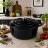 ENAMELED CAST IRON POT 24cm 4.2L BLACK 7758