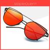 Elegant Women Ladies Retro Cat Eye Sunglasses With Premium Metal Mirrored Aviator Style