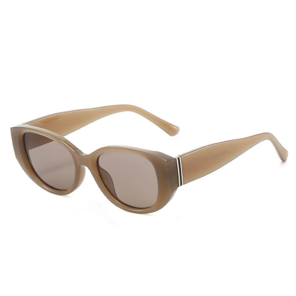 New Luxury Retro Gradient Oval Women Sunglasses Brand Design Personality Brown Versatile Men Sun Glasses Uv400