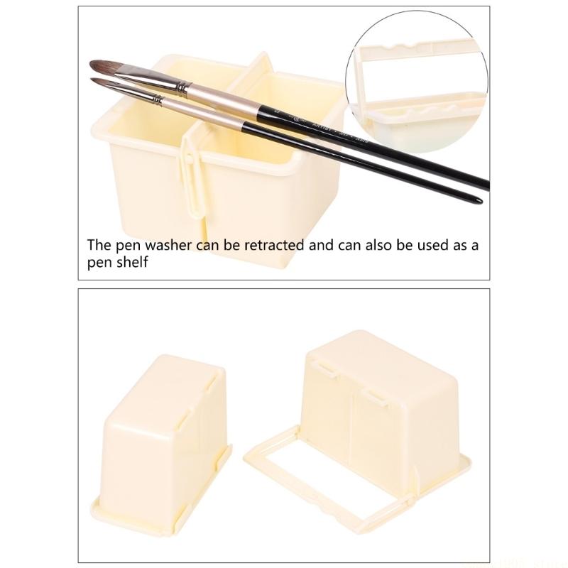 QX2E Paint Brush Cleaner Paint Brush Washer Holder Artist Brush Washer Brush Washing Bucket for Acrylic Watercolor Painting
