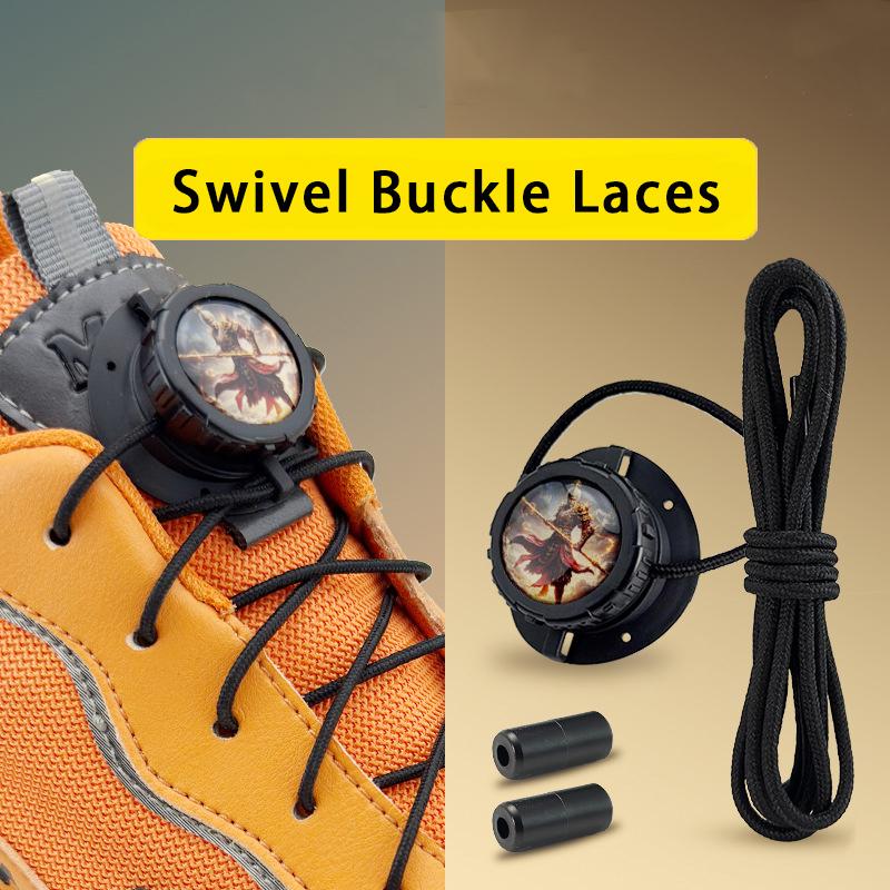 1Pair Fashion Wukong Swivel Buckle Laces Automatic Shoelaces Without Ties Sneakers No Tie Shoe Laces Kids Adult Shoelace