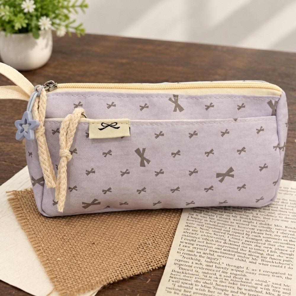 Handheld Pencil Pouch Flower Pen Bag Durable Stationery Storage Bag  Gift