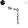 Korean-European F136 Titanium Zircon Pendant Lip and Ear Bone Stud Earrings, G23 Titanium Cool Style.