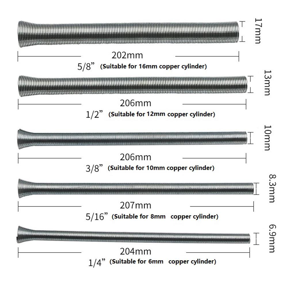 Spring Tube Bender Kit for HVAC Professionals Bending Copper Pipes Without Flattening or Kinking During Installation