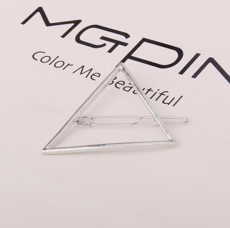 A028 Triangle Moon Circle Geometric Hair Clip - European & American Style Hair Accessories