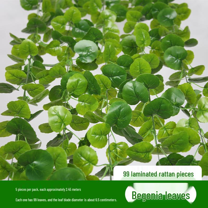Rattan Pothos Artificial Leaf Vine for Indoor AC and Water Pipe Decoration
