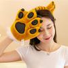 Fluffy Texture Plush Gloves Striped Design Costume Mittens  Cosplay Costume Accessories