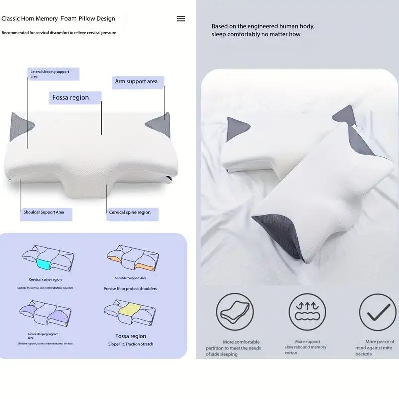 Memory Foam Kissen Ergonomisches Nackenstützkissen zur Schmerzlinderung Hochelastisches, weiches, waschbares Kissen Bettwäsche Home