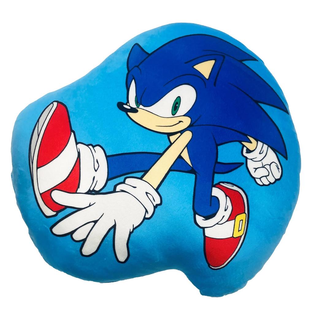 MORIPiLO Sonic Kissen zum Anlehnen Gefüllt Nickerchen Sonic die Morishita Kissen (Weiches gestanztes Kissen) Spielzeug, Rückenlehne, Kissen, Igel, Blau, 40x40x10cm, Niedlich,