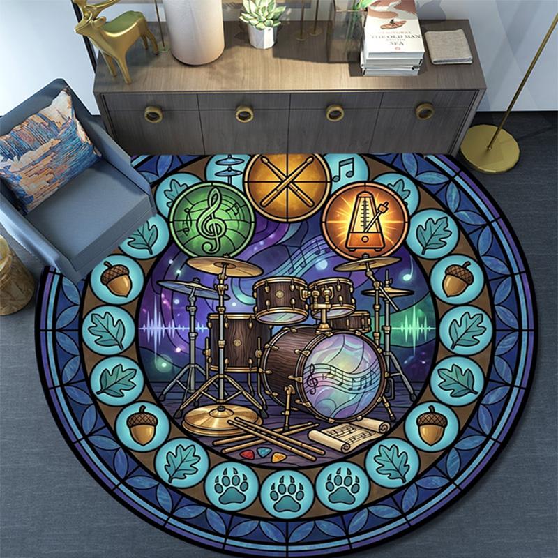 Flamenco Music Dance Round Area Rug Under Office Chairs Bedroom Living Room Home Decor
