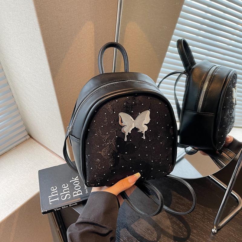 

Niche women s bag summer new butterfly backpack fashion versatile trend small shoulder чорний