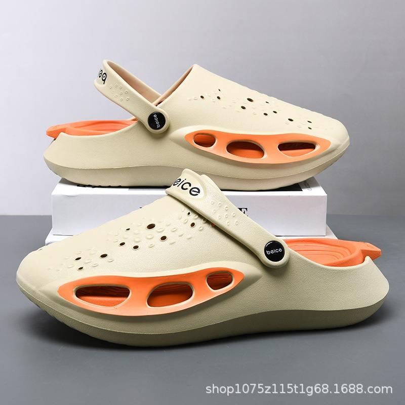Hole shoes men's new thick-soled non-slip casual bag head drag outdoor fashion soft-soled wear-resistant beach cool slippers