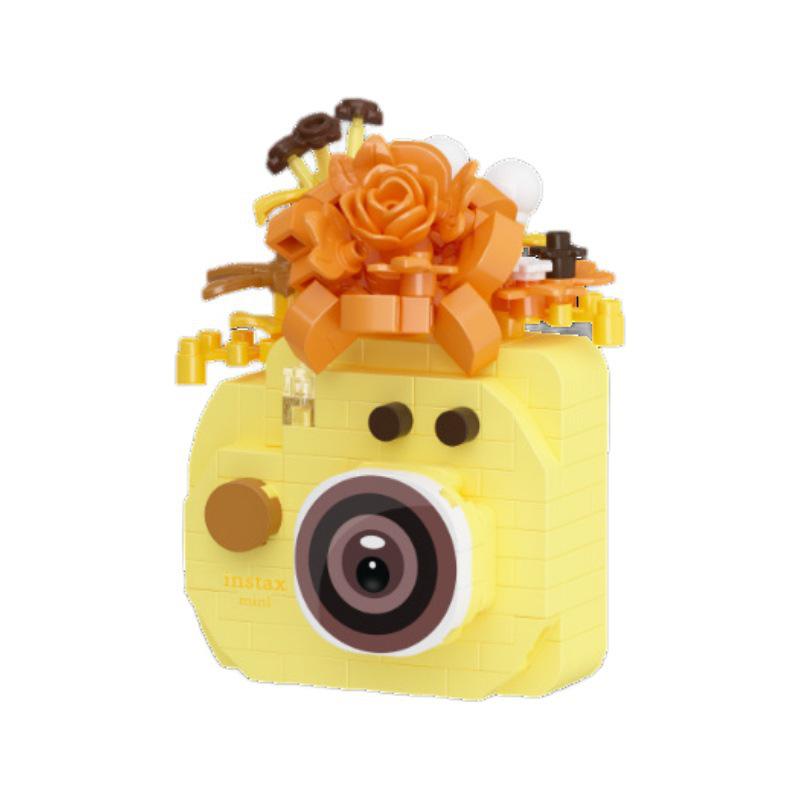 LEGO-Compatible SLR Camera Flower Building Blocks - Creative Educational Toy for Children and Trendy Decor Gift