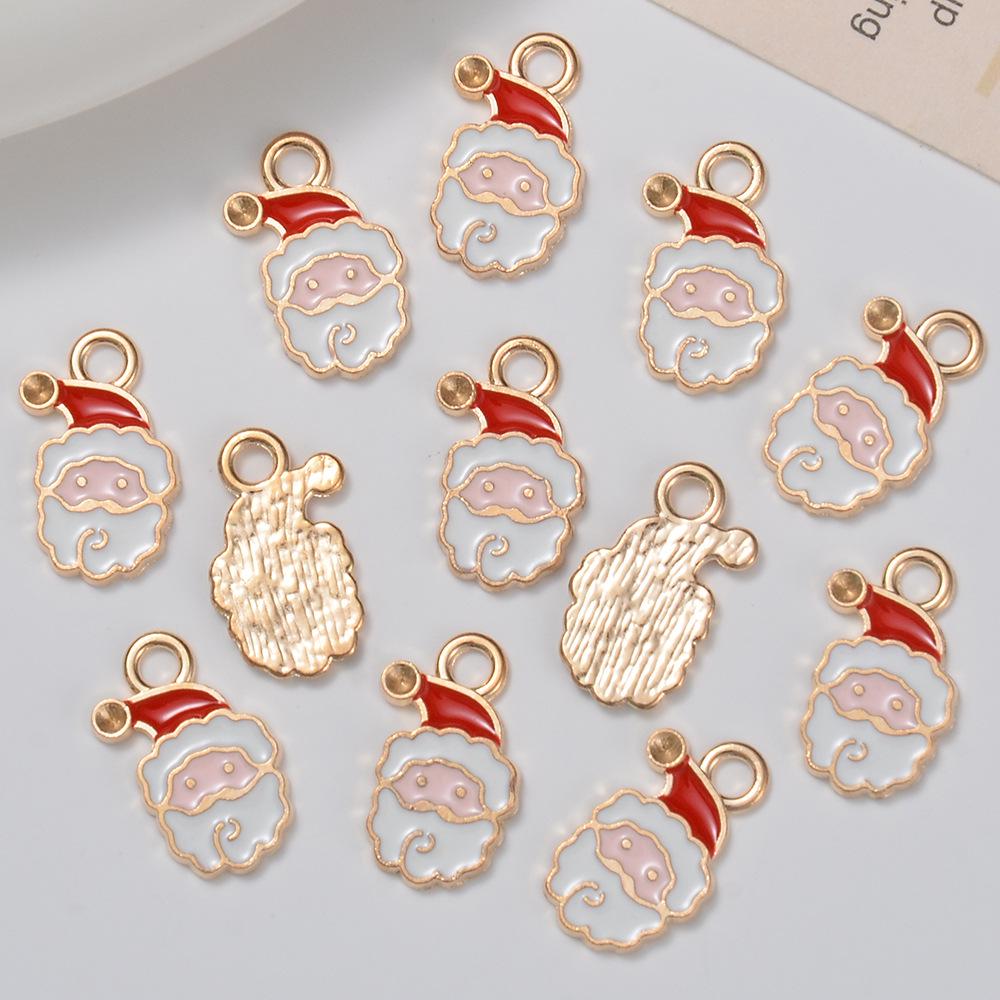 Christmas Drip Oil Charms: Santa & Tree Pendants for DIY Earrings