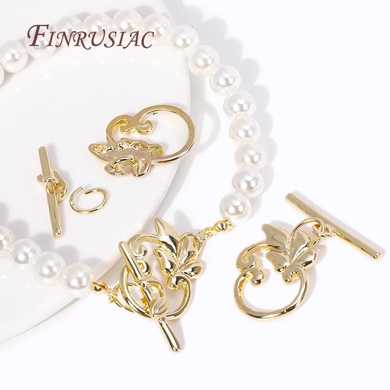 18K Gold Plated Brass Leaf Shape Toggle Clasps,Fashion Bracelet/Necklace Connect Clasps For DIY Jewelry Making Supplies