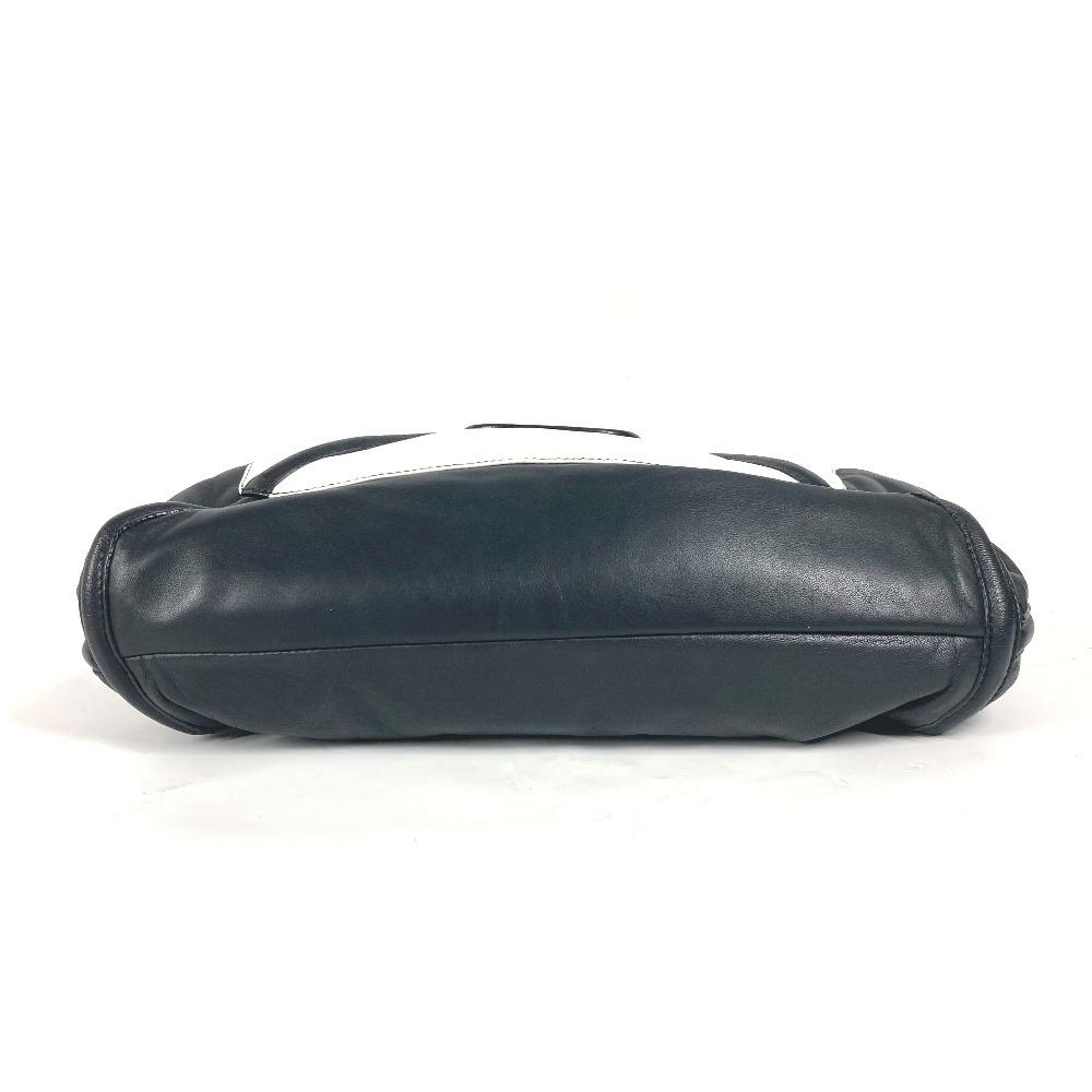 LOEWE Logo Anag Lamb Hand Bag Shoulder Bag Tote Bag Leather Black/White