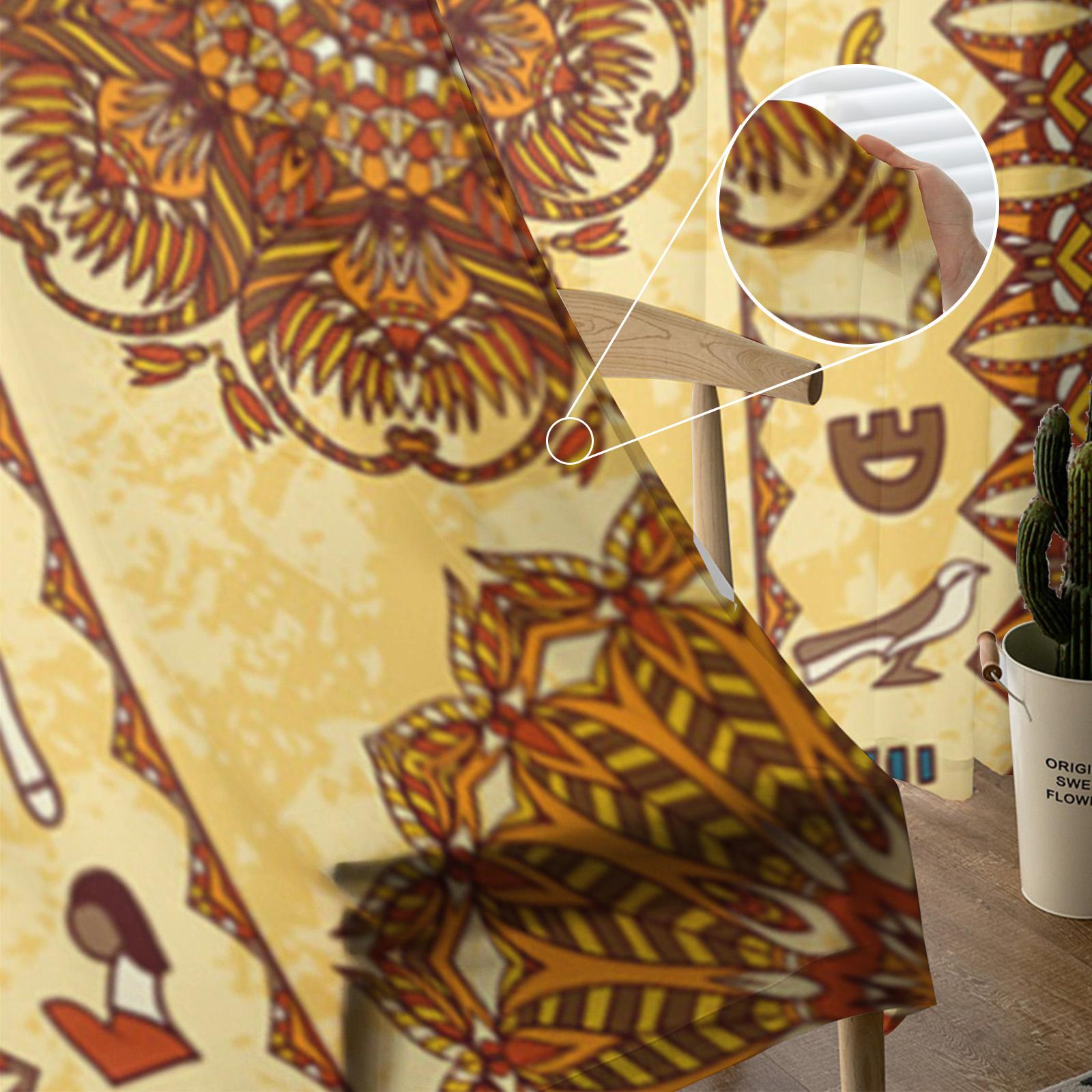 Мандала Древний Египет прозрачные шторы для гостиной прозрачный тюль оконные занавески — фото 3