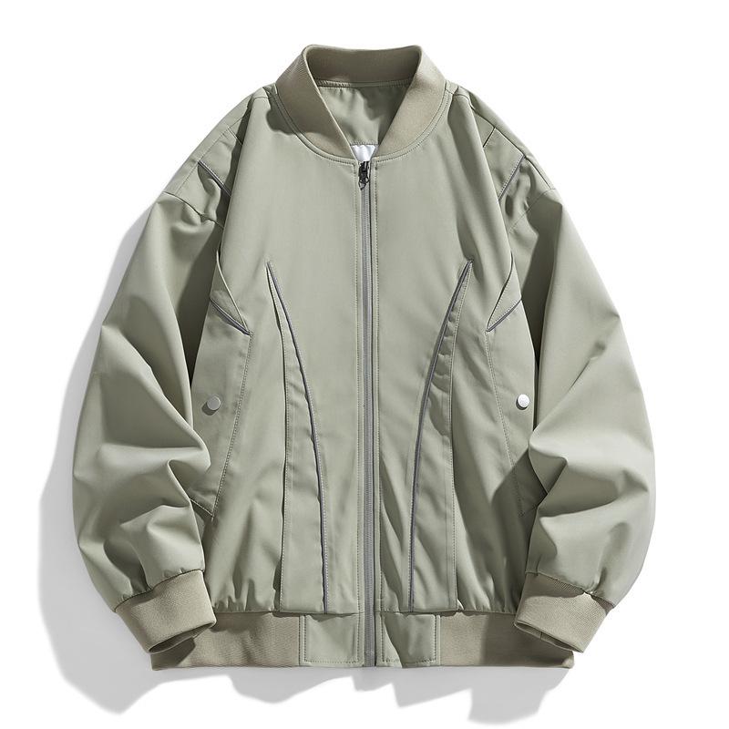 Pocket Decoration Baseball Jacket for Men Street Loose Versatile Jacket Top for Men