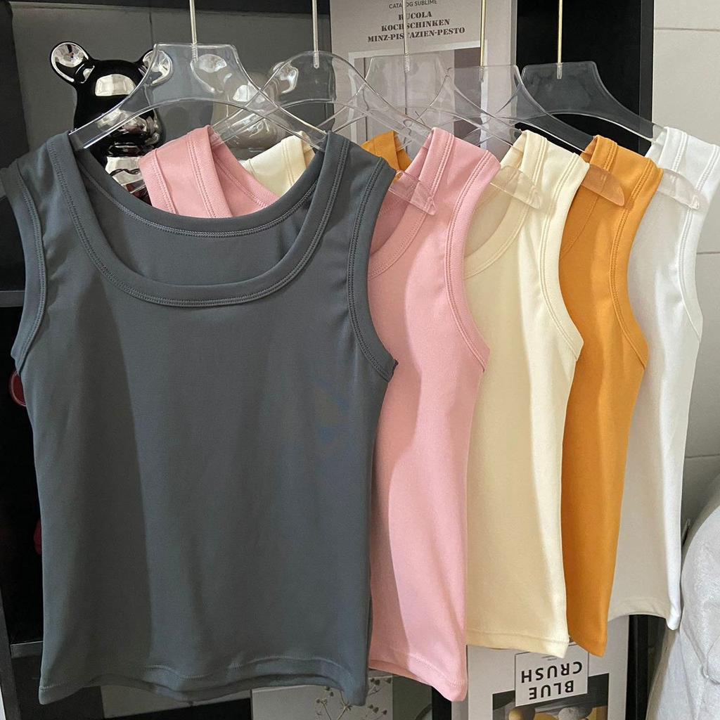Klein bretelvest dames buitenkleding basis binnenhoes borst brede schouderband yogatop Amerikaans vest zonder borstkussen