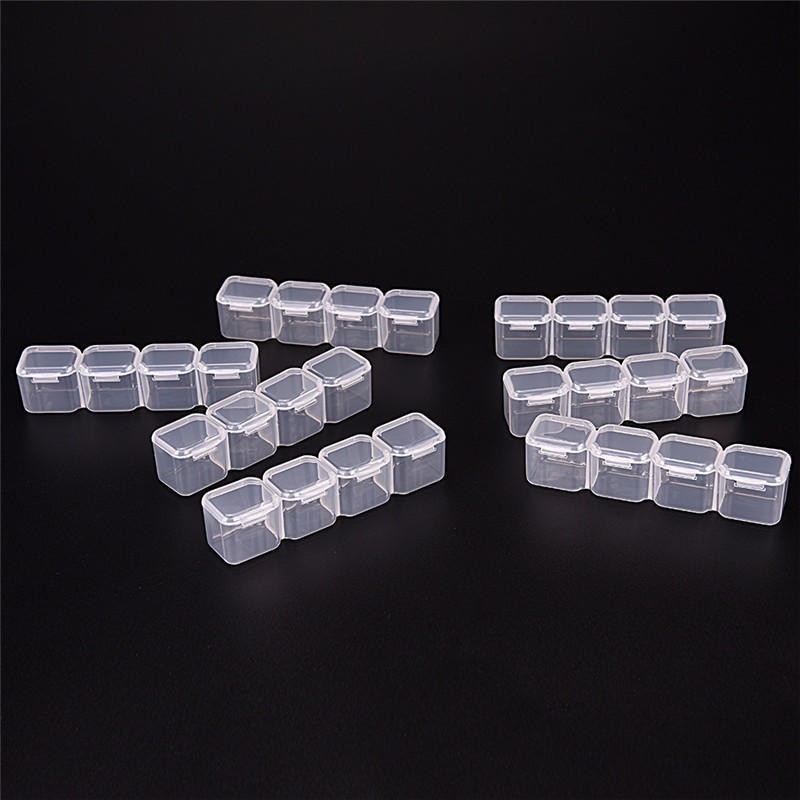 Plastic 28 Slots Nail Art Tools Jewelry Storage Box Case Makeup Organizer Beads